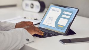 Image of a Contact Form on Computer Screen